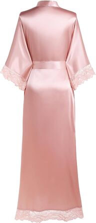 Халат шовковий BABEYOND для вечірки, весілля, лазнери, рожевий з мереживом, універсальний розмір