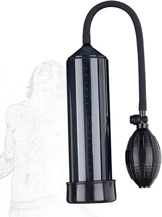 Ручний пеніс-насос TRQOYTU з мірною шкалою та помпою. Тренажер для стимуляції та збільшення пеніса. Чорний.