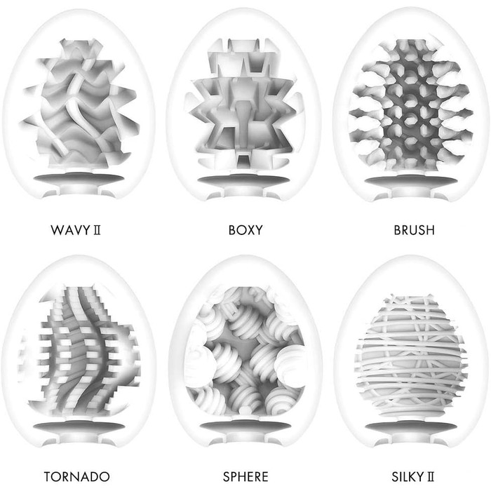 TENGA EGG Easy Beat: Мастурбатор для чоловіків (набір 6 шт.) з різними структурами