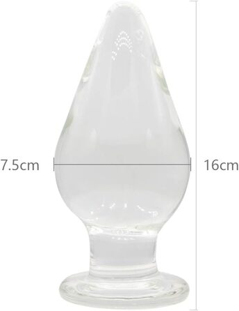 Анальний розширювач зі скляним конусом Kristall, 7.5 x 16 см для жінок та чоловіків