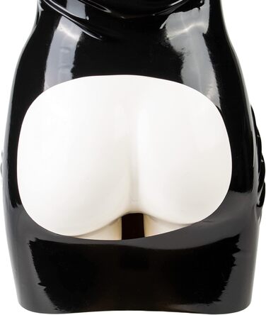 Латексне міні-плаття Rubberfashion - чорне, 0.4 мм, без бретелек, для жінок XL