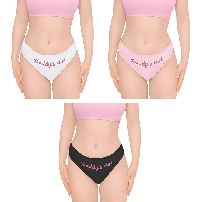 Труси жіночі бавовняні LittleForBig, комплект 3 шт. - Tanga, розмір XL, "Daddy's Girl"
