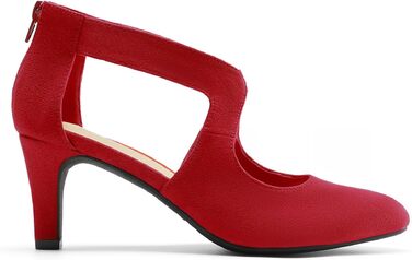 Жіночі закриті туфлі-човники DREAM PAIRS на низьких підборах (кітен-хілс), червоні, розмір 38 EU