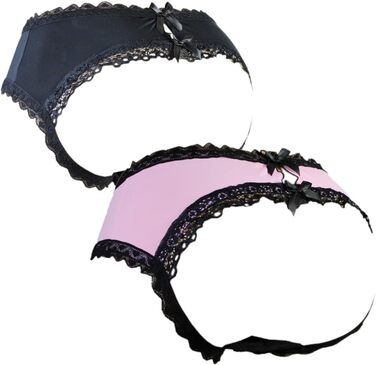 Шкарпетки-боксерки Aishani SISSY для чоловіків, гіпсі, мереживо, бікіні, труси, нижня білизна (2 шт., чорний, рожевий)