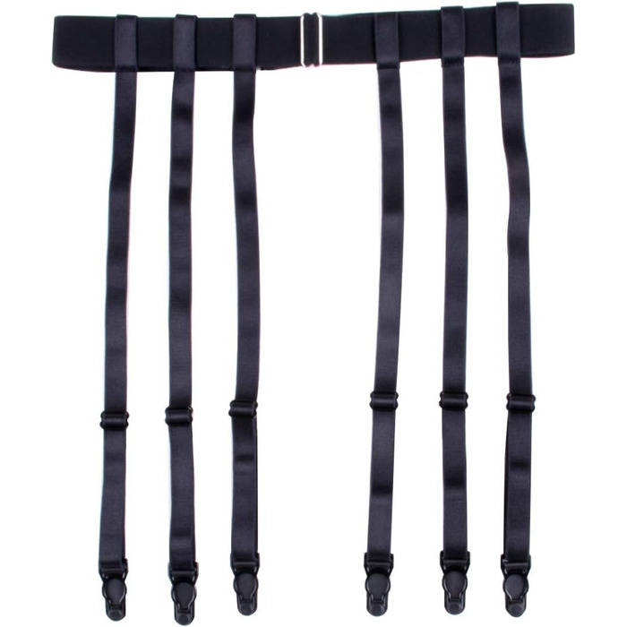 Чорний корсетний ремінь Aneliya Simplicity з металевими кліпсами для панчіх (6 ремінців)