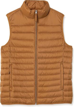Чоловічий легкий водостійкий жилет-пуховик Amazon Essentials, що складається (XL, світло-коричневий)