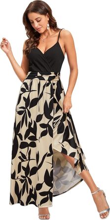 Сукня довга Soerkleid квіткова з розрізом та V-подібним вирізом на бретельках для гостей весілля (XL)