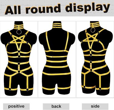 Жіночий корсет-нагрудник у стилі панк, повна клітка, мереживний бюстгальтер та пояс-стрінг, комплект, Харадзюку, готичний, фестивальний, рейв-стиль (помаранчевий, жовтий)