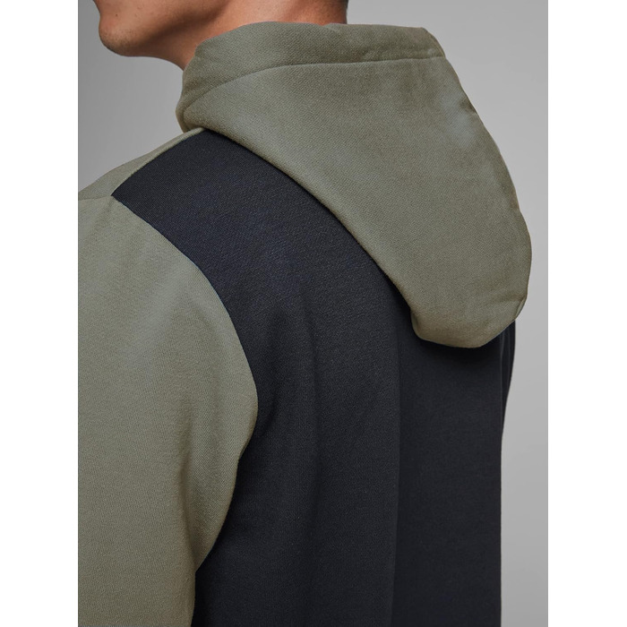 Чоловічий теплий худі з логотипом JACK & JONES Basic Kapuzen Sweatshirt, колір Dusty Olive, зелений