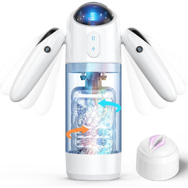 Вібратор для чоловіків з 4 пристосуваннями та 7 режимами обертання. Реалістичний 3D-вібратор для чоловіків. Іграшки для дорослих з автоматичним режимом.