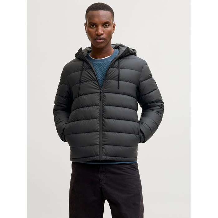 Чоловіча стібана куртка JACK & JONES, чорна, розмір XL