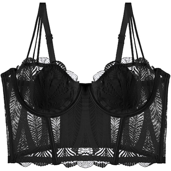 Чорний бюстгальтер Necalisi Dirndl BH з пуш-ап та мереживом, розмір 38/85C, для вечірніх та весільних суконь