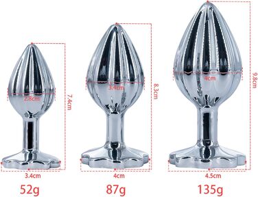 Набір Linman 3 шт. металевий анальний плагін з кришталевим діамантом для жінок, початківців. Можна носити зовні. Екстремальний секс-іграшка, анальний плагін, пеніс-ділда, для дорослих, мастурбатор.