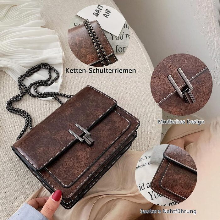 Жіноча маленька сумка-кросбоді Travistar зі стяжкою (Lingge), шкіряна сумка через плече з ланцюжком для вечірок та міста, зелена (K077)