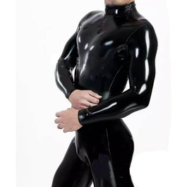 Чоловічий латексний костюм-комбінезон з блискавкою YZPNBW, чорний, латекс, комбінезон, catsuit, для чоловіків