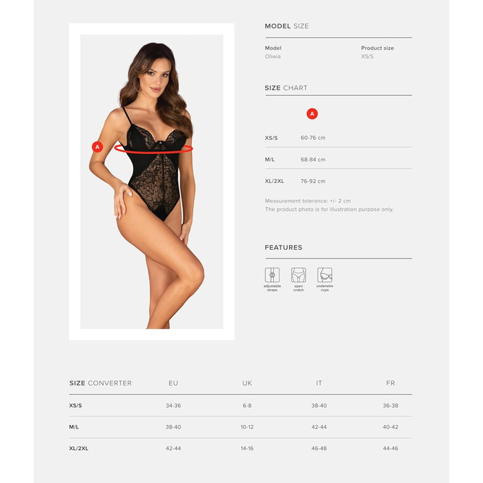 Сексуальний жіночий комплект нижньої білизни Selente Love & Fun: боді, боді-отворт та шовкова маска для очей, виготовлено в ЄС. Білий комплект, відкритий дизайн (XL-XXL, чорний з квітковою мереживом-отворт)