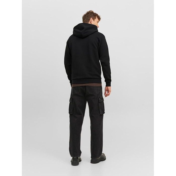 Чоловіча толстовка з капюшоном та блискавкою Jack & Jones Zip Hoodie, однотонна, колір Scarab, розмір XS