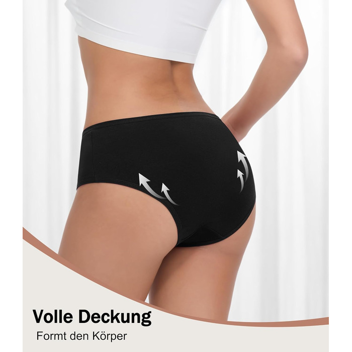 Бобель: 5 трусиків для жінок, бавовна, дихаюча підбірка, комфортні труси, м'які, еластичні (S-XXL) чорного кольору