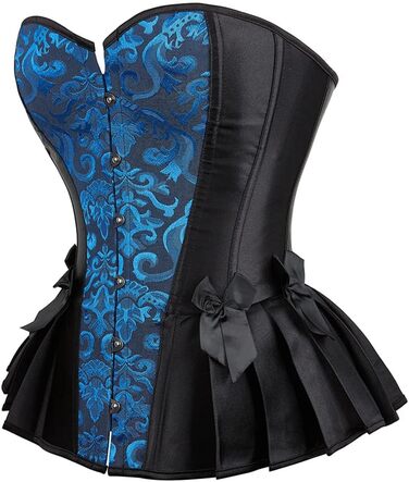 Корсет-корсет Grebrafan для жінок у готичному стилі, чорно-синій, для вечірок та свят