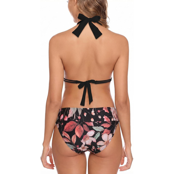 Жіночий бікіні Damen Triange (47black/Pink, M) - пляжний комплект, стрінги