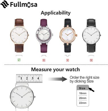 Шкіряний ремінець Fullmosa 22 мм для Samsung Galaxy Watch 46 мм, Galaxy Watch 3 45 мм, Gear S3 Frontier/Classic, колір зелений, срібляста застібка