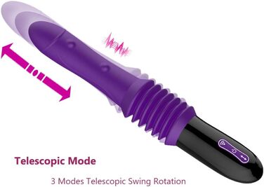 Автоматичний мастурбатор-пістолет з 10 режимами вібрації, телескопічною функцією, реалістичним заходом. Іграшка для дорослих для жінок, фіолетовий
