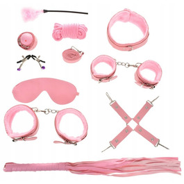BDSM-набір для стрикувань рожевий, sex bondage — GUILTY TOYS, 10 елементів