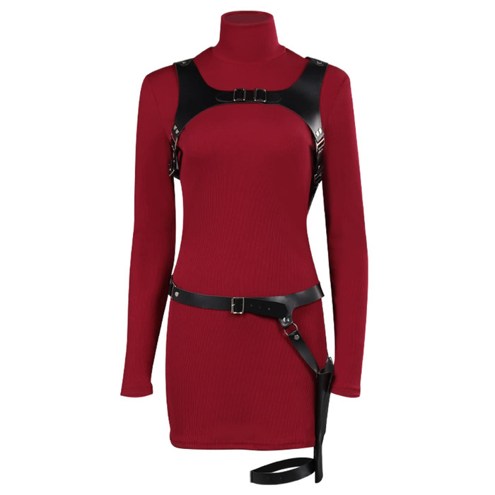 Косплей костюм Ади Вонг: сексуальне в'язане червоне плаття-костюм для Хелловіну, карнавалу та вечірок