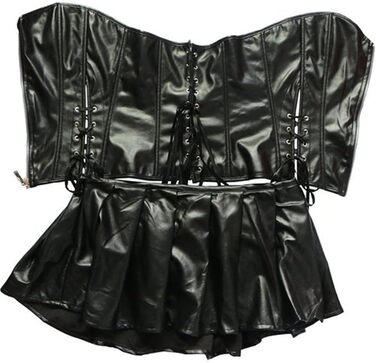 Сукня-корсет з штучної шкіри для жінок KUOSE, чорна, повномірна, розміри S-6XL