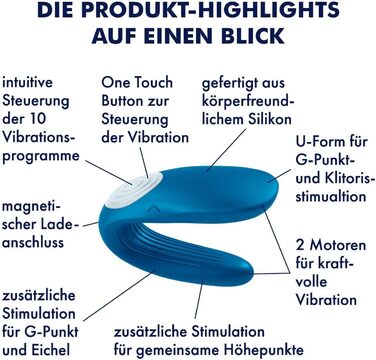 Satisfyer Partner Whale - парний вібратор | Іграшка для пар | З медичного силікону | Вібраційний стимулятор для жінок та чоловіків