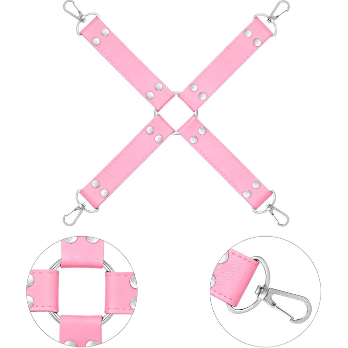 Набір для БДСМ-фетишу: мотузки, наручники, петиш, іграшки для дорослих (рожевий)