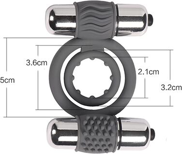 Вібраційний кільце для пеніса з силікону, подвійний кільце для яєчок, 2 міні-вібратори, кільце для статевого члена, вібратор для чоловіків, стимулятор, секс-іграшка для пар