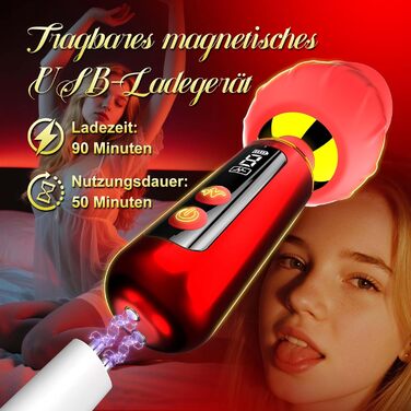 Вібратор жіночий G-Spot з 9 режимами, поворотний на 360°, стимулятор клітора, водонепроникний, червоний