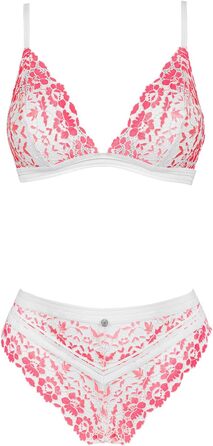 Obsessive Spitzen Set I Комплект бюстгальтера та трусиків I Жіноча білизна I Сексі жіноча білизна I Комплекти жіночої білизни Obsessive I Розмір L/XL, Рожевий