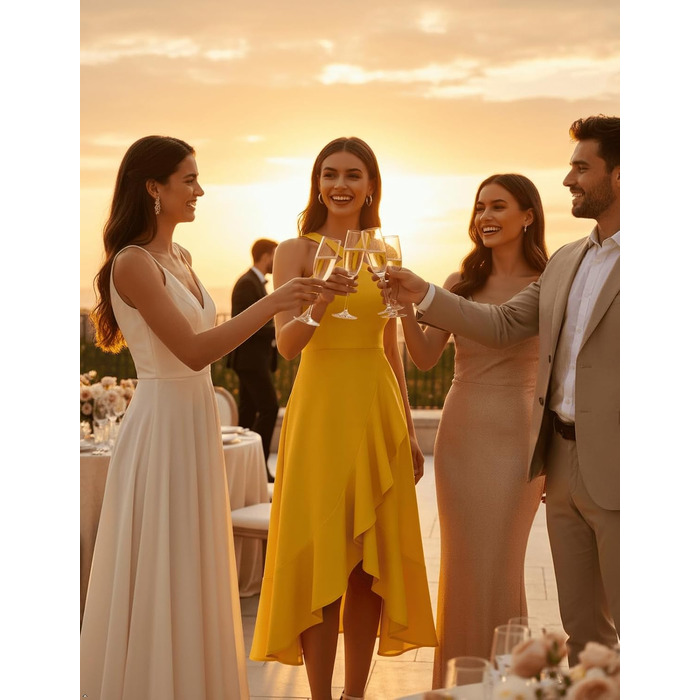 Вечірня сукня Bbonlinedress maxi з відкритою спиною та вирізом halter для жінок, елегантна коктейльна сукня для весілля та свят, жовта, розмір M