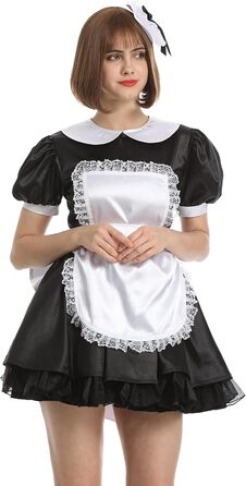Сукня горничної Sissy French Maid чорного кольору з атласною стрічкою, чорний колір