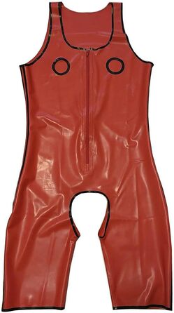 Чоловічий латексний комбінезон GAYLOP з вирізом у паху, без рукавів, чорно-жовтий, ручної роботи