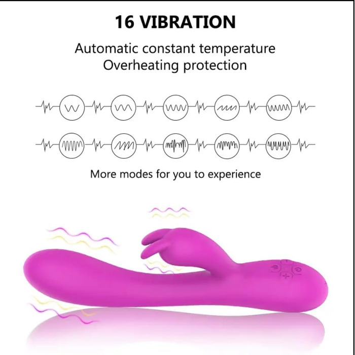 Вібратор для жінок та чоловіків FEIYI Rabbit з підігрівом та 16 режимами. Анальний вібратор, секс-іграшки для пар.