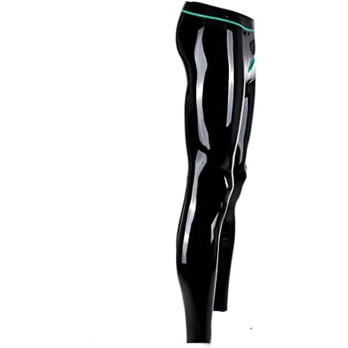 Чоловічі латекс-легінси, тонкі гумові легінси з кільцями, індивідуальний дизайн, чорний, 3XL