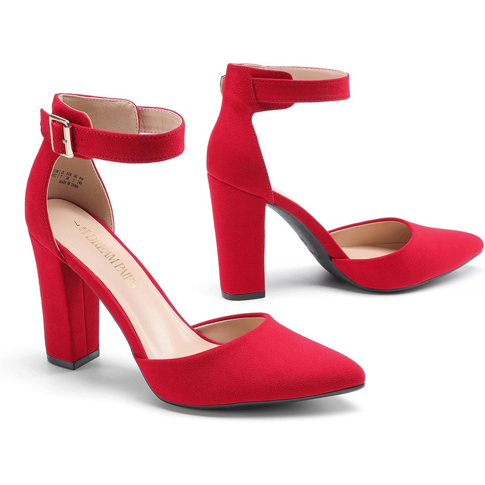 Жіночі туфлі-човники Dream Pairs з закритим носком, червоні, розмір 41.5 EU