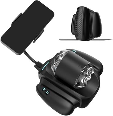 Електричний мастурбатор з тримачем для телефону, 10 вібрацій, телескопічна функція, керування через додаток для чоловіків