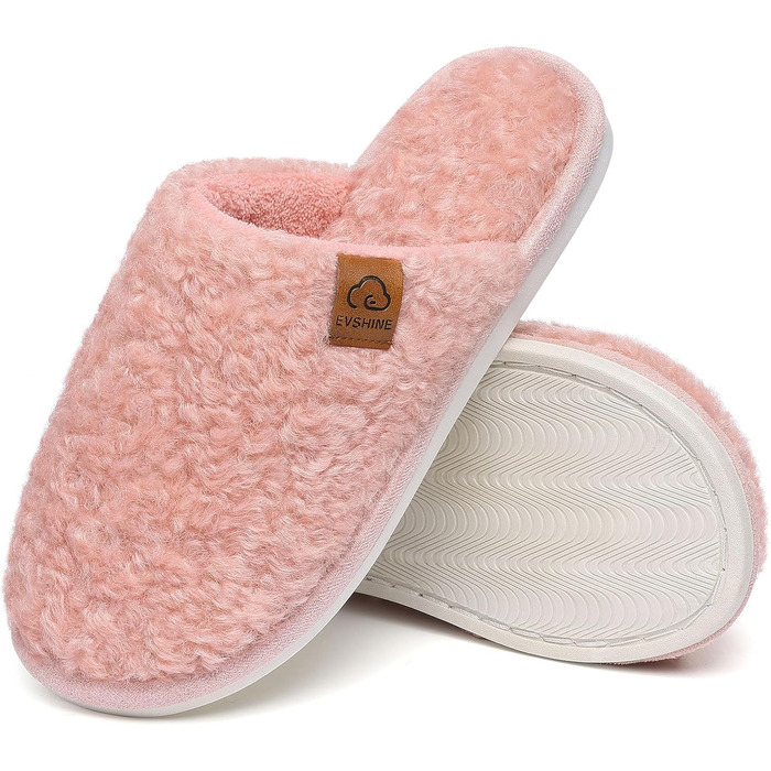 Жіночі м'які капці-тапочки Evshine з ефектом пам'яті (Memory Foam), закриті домашні капці, рожеві, розмір 37/37.5 EU