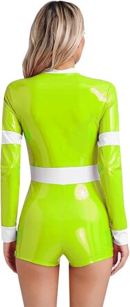 Жіноча еротична білизна GRRKDFQ для косплею, костюм з довгими рукавами, жовтий комбінезон на блискавці, розмір XL