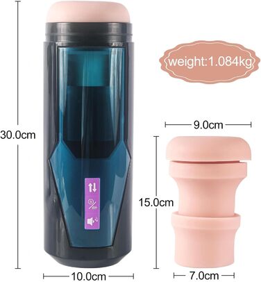 Масажер для чоловіків з телескопічною функцією та 9 вібраціями - електричний секс-іграшка для стимуляції пеніса