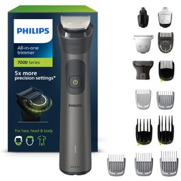 Універсальний тример та машинка для стрижки Philips Multigroom Series 7000 MG7961/15, 17 в 1 для обличчя, голови та тіла, металеві леза, 26 налаштувань довжини (0,5-20 мм)