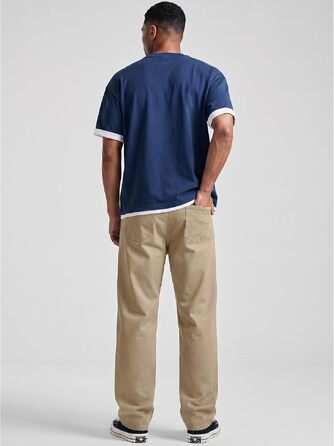 Чоловічі джинси Baggy JMIERR Y2K з ефектом stretch, широкі денімові штани (L, Khaki)