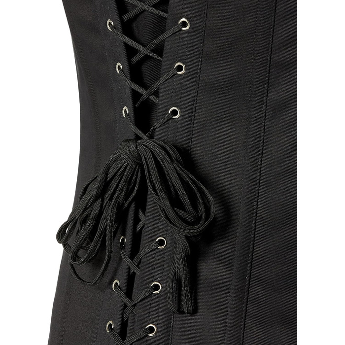 Корсет Daisy Corsets чорний бавовняний з суцільними ребрами жорсткості, розмір 6X