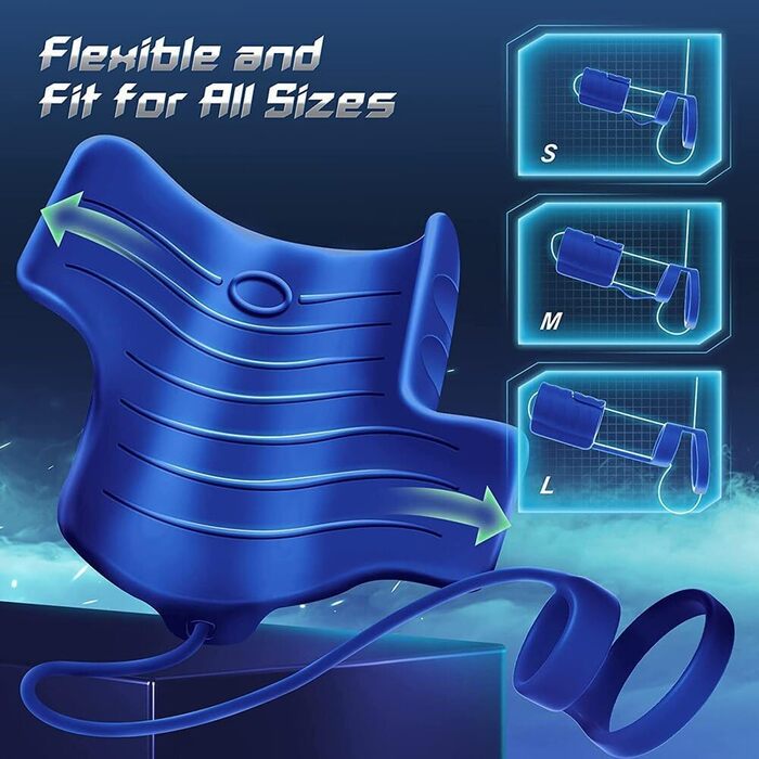 Електричний мастурбатор для чоловіків з 9 вібраційними режимами та керуванням через додаток, стимулятор головки, мастурбатор для інтенсивної стимуляції (синій)