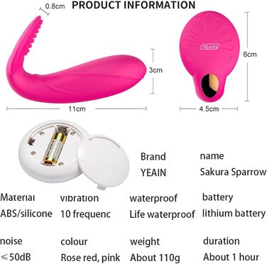 Вібратор-кулька ChicLSQ з пультом дистанційного керування, 10 режимів вібрації, для стимуляції клітора, вагіни та G-точки, нагрівається до 42°C