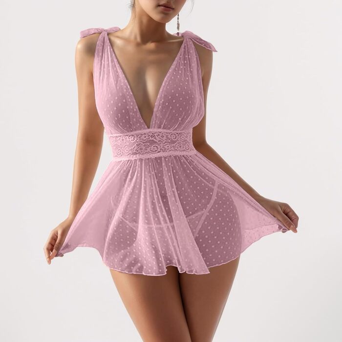 Сексуальний комплект ніжної жіночої білизни з відкритим кроком: мереживний халат-комбінезон з вбудованим бюстгальтером, халат-комбінезон, комплект спідньої білизни для жінок, нічна сорочка, сатиновий халат, сексуальна білизна, комплект для сну, білизна дл